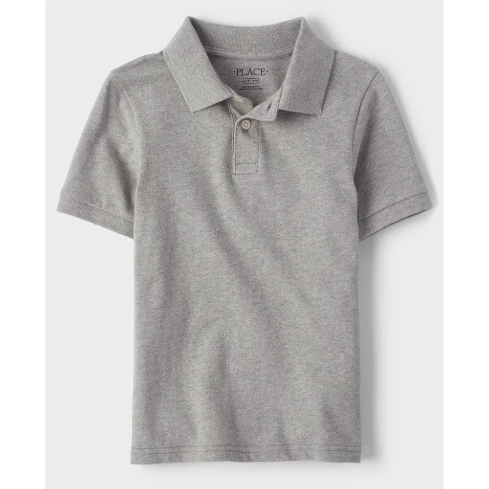 The Children's Place Boys Uniform Soft Pique Polo Gray Size Medium (7/8) – NWT